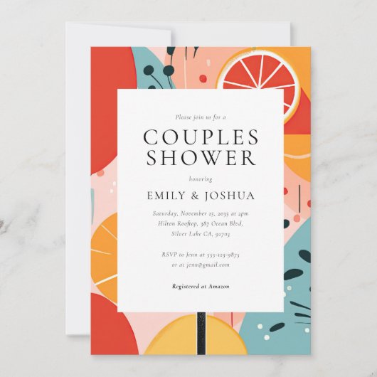 Aperol Spritz Moderne Couples Douche Invitation (Devant)