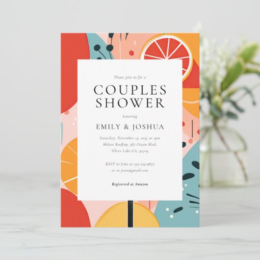 Aperol Spritz Moderne Couples Douche Invitation (Debout devant)