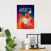 Aperol Spritz Nights Retro Cocktail Poster (Thuiskantoor)