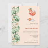 Aperol Spritz Oranje bruidsdouche uitnodiging QR (Voorkant)