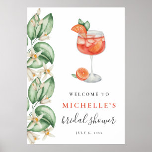 Aperol Spritz Oranje Bruiloftfeest Verwelkomingsbo Poster