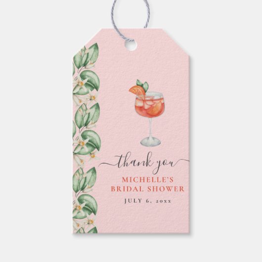 Aperol Spritz Oranje Bruiloftsfeest Cadeaulabel (Voorkant)