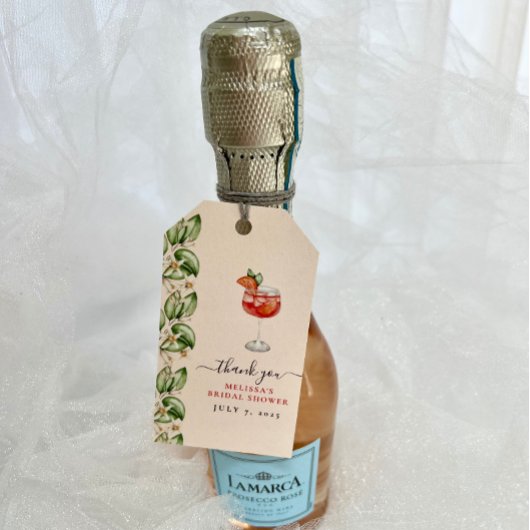 Aperol Spritz Oranje Bruiloftsfeestje Cadeaulabel