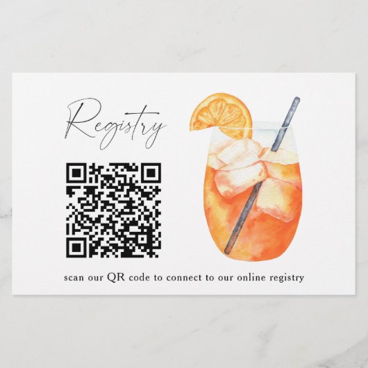 Aperol spritz QR code vrijgezellenfeest register Briefpapier (Voorkant)