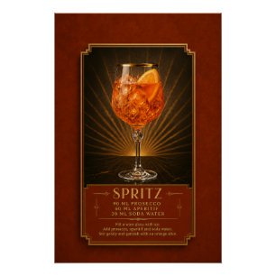 Aperol Spritz Recept Poster Bar Kunst Perfect Poster
