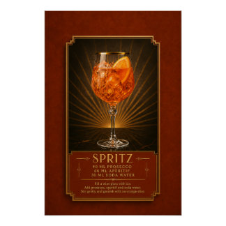Aperol Spritz Recept Poster | Bar Kunst Perfect Poster