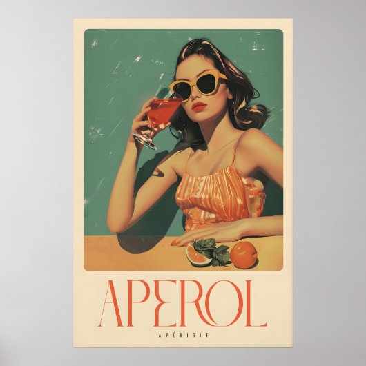 Aperol Spritz Rétro Impression Giclée Cocktail Cla (Devant)