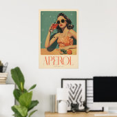 Aperol Spritz Rétro Impression Giclée Cocktail Cla (Bureau à domicile)