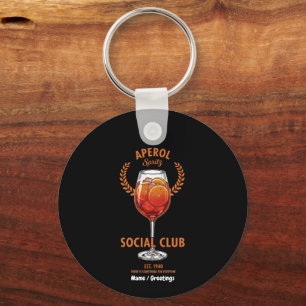 Aperol Spritz Social Club Grappige Mopshartige Dra Sleutelhanger