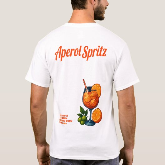 Aperol Spritz T-Shirt – Retro Italian Cocktail (Achterkant)