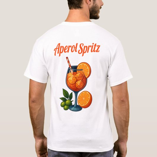 Aperol Spritz T-Shirt – Retro Italian Cocktail (Achterkant)
