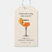 Aperol Spritz Tropische Bruidsmeisjes Borrel Cadeaulabel (Voorkant)