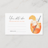 Aperol Spritz Vrijgezellenfeest Datum nacht ideeën Informatiekaartje (Voorkant)