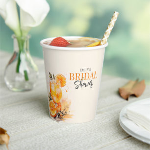 Aperol Spritz Watercolor Bruidsdiner Papieren Bekers