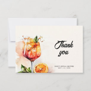 Aperol Spritz Watercolor Bruidsfeest Bedankkaart