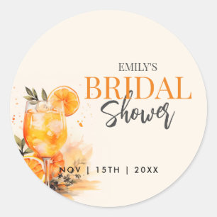 Aperol Spritz Watercolor Bruidsfeest Ronde Sticker