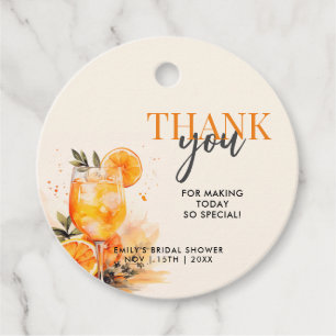 Aperol Spritz Watercolor Bruidsuitnodiging Bedankjes Labels