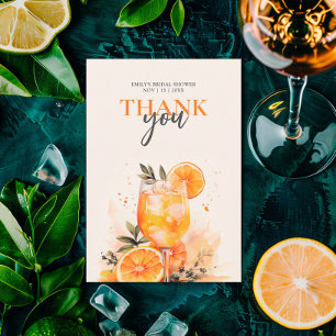 Aperol Spritz Watercolor Bruidsuitnodiging Bedankkaart