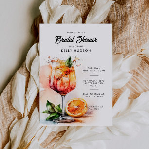 Aperol Spritz Waterverf Bridal Shower Kaart