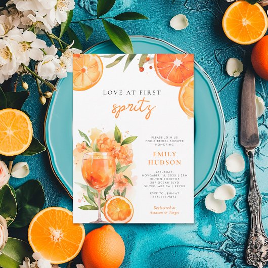 Aperol Spritz Waterverf Bridal Shower Kaart