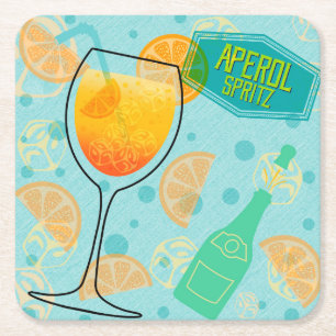 Aperol SpritzSquare Vierkante Kartonnen Onderzetter