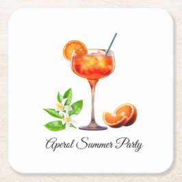 Aperol Summer Party Vierkante Kartonnen Onderzetter
