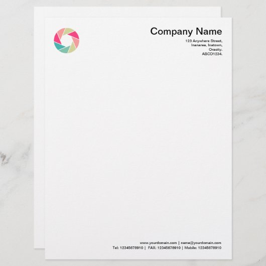 Aperture - Colors 01 Briefhoofd (Voorkant / Achterkant)