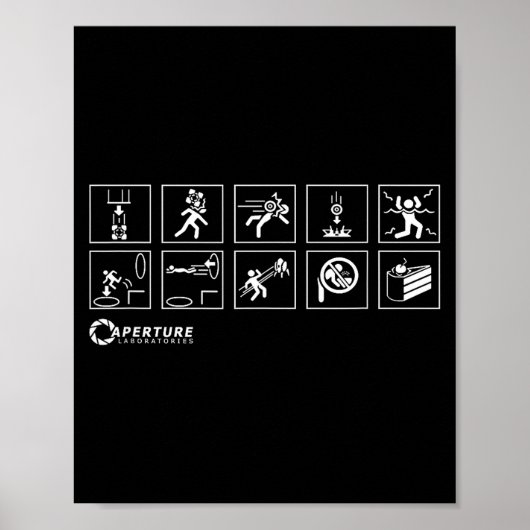 Aperture Labs Jump Into The Rtal For Science Funny Poster (Voorkant)