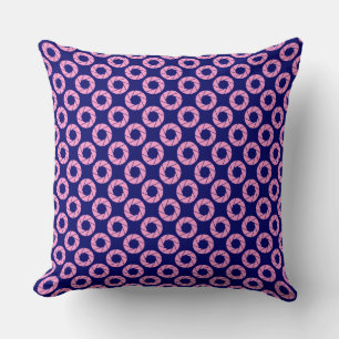 Aperture Pattern - Roze op Deep Navy Kussen