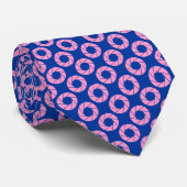 Aperture Pattern - Roze op Navy Blue Stropdas (Opgerold)