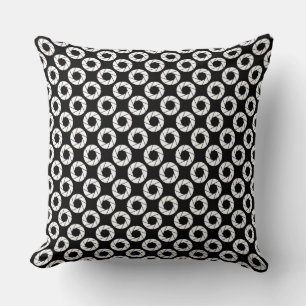 Aperture Pattern - White on Black Kussen