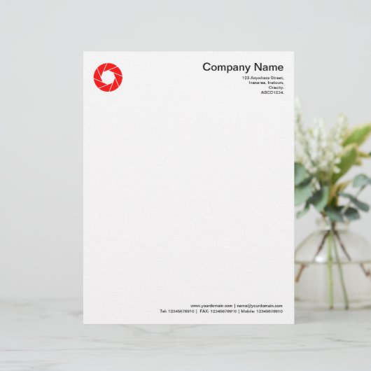 Aperture - Red Custom Briefhoofd (Staand voorkant)