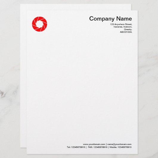 Aperture - Red Custom Briefhoofd (Voorkant / Achterkant)