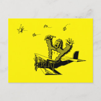Apes op vliegtuigen briefkaart