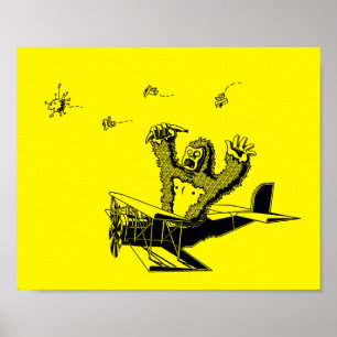 Apes op vliegtuigen poster