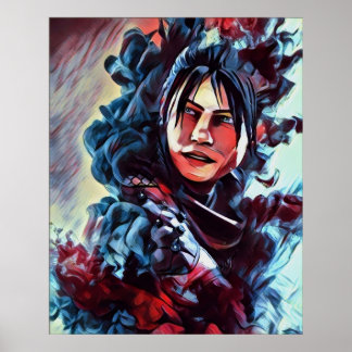 APEX LEGENDS WRAITH v4 kleurrijke versie Poster