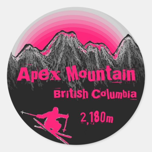 Apex Mountain Colombie-Britannique stickers ski ro (Devant)