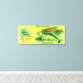 Apex Salmon Can LabelGerard Point, AK Canvas Afdruk (Insitu (Houten vloer))