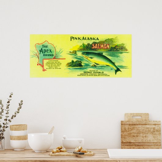 Apex Salmon Can LabelGerard Point, AK Poster (Keuken)
