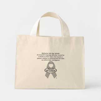 Aphasia Awareness Silver Ribbon Product Mini Tote Bag