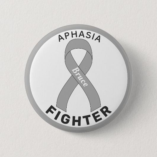 Aphasia Fighter Ribbon White Button (Voorkant)