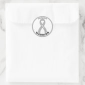Aphasia Warrior Ribbon White Round Sticker (Tas)