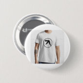 Aphex Twin Merchandise Essential T-Shirt Ronde Button 5,7 Cm (Voorkant /achterkant)