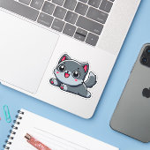 Aphmau, Aaron, Meemeows, Loup mignon, Stickers Cha (Ordinateur portable avec iPhone)