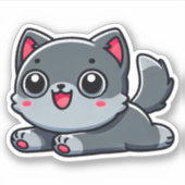 Aphmau, Aaron, Meemeows, Schattigee Wolf, Cats Sti Sticker (Voorkant)