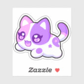 Aphmau, Meemeows, Schattigee kat, Paarse Kawaii St Sticker (Vel)