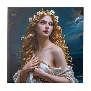 Aphrodite: Godin van Liefde en Licht Tegeltje