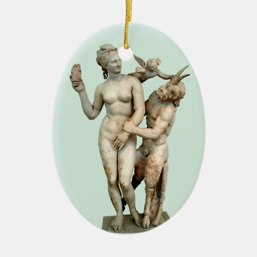 Aphrodite, Pan en Eros Keramisch Ornament (Voorkant)