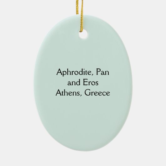 Aphrodite, Pan en Eros Keramisch Ornament (Achterkant)