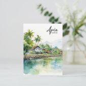 Apia Samoa Waterverf Schilderij Reizen Briefkaart (Staand voorkant)